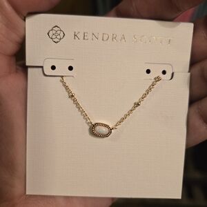 Kendra Scott Gold Oval White Opal Elisa Necklace